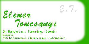 elemer tomcsanyi business card