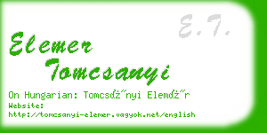 elemer tomcsanyi business card